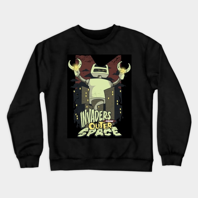 Invaders from Space! For B-movie sci-fi lovers and fans of space adventure. Crewneck Sweatshirt by BecomeAHipsterGeekNow